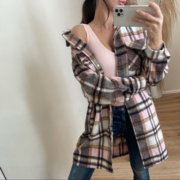 ON HOLD for @coastal_vibes • I’m Here For It Plaid Coat, Pink - Picture 7 of 10